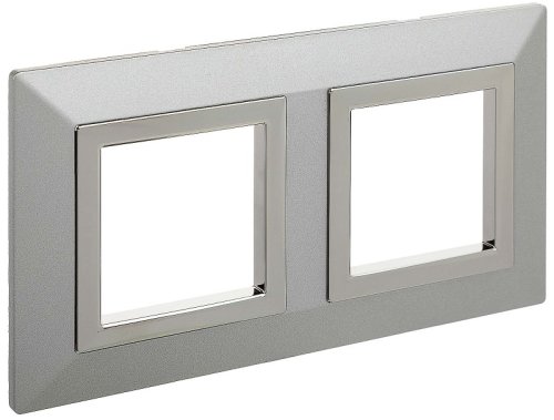 Рамка универсальная DKC Avanti 2-м. металл светло-серебристый фото Рамка универсальная DKC Avanti 2-м. металл светло-серебристый картинка